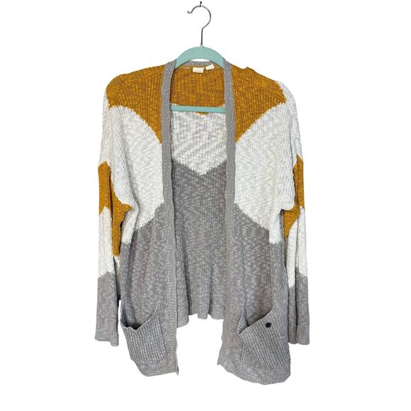 Roxy Women’s Small Chevron Cardigan Sweater – Open Front - Picture 1 of 4